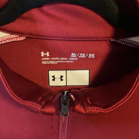 Under Armour mens XL Cranberry color block track zip light jacket - Picture 3 of 7